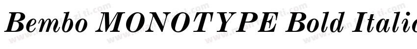 Bembo MONOTYPE Bold Italic字体转换
